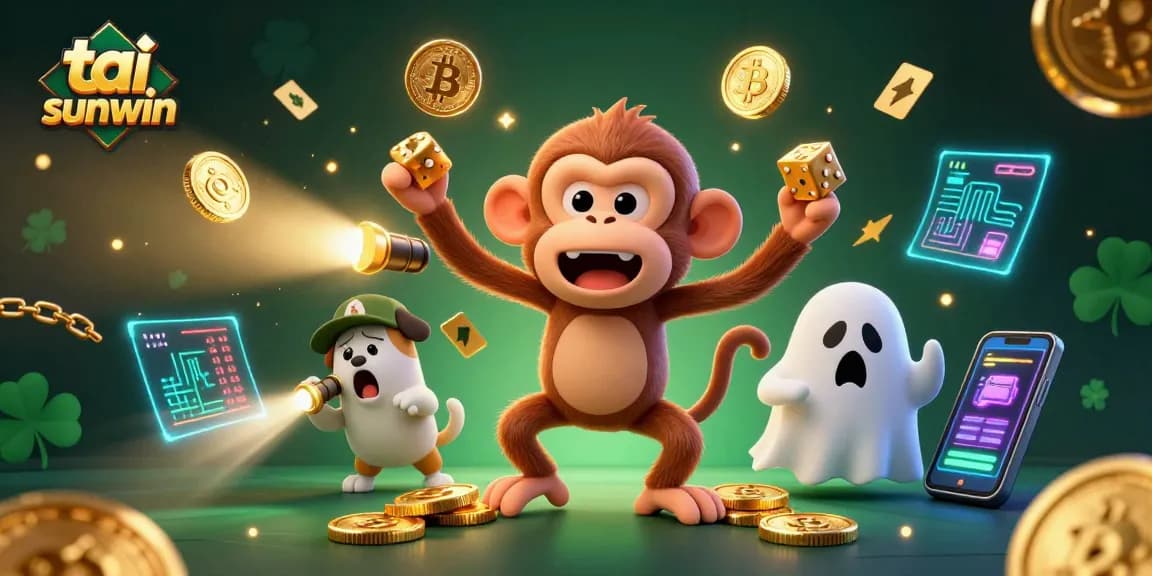 Experience excitement with tai sunwin as the ghost-hunter puppy tracks a mischievous monkey in a casino.