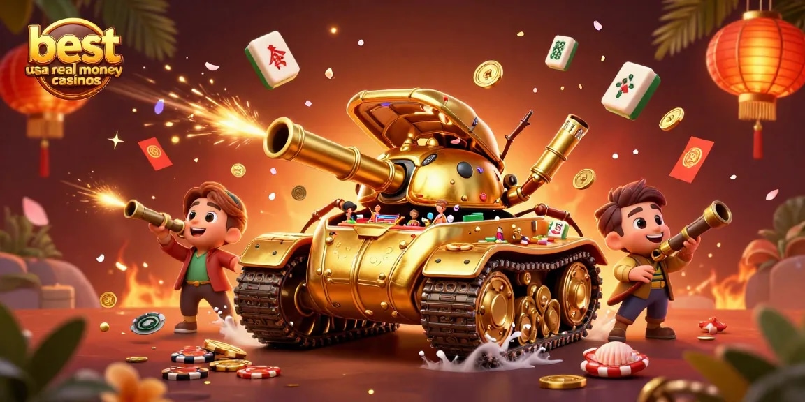Engage with the best USA real money casinos featuring a colorful casino tank scene.